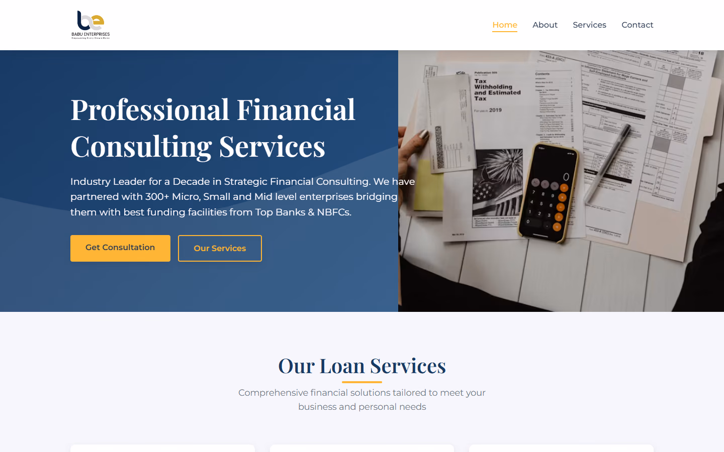 Babu Enterprises client website